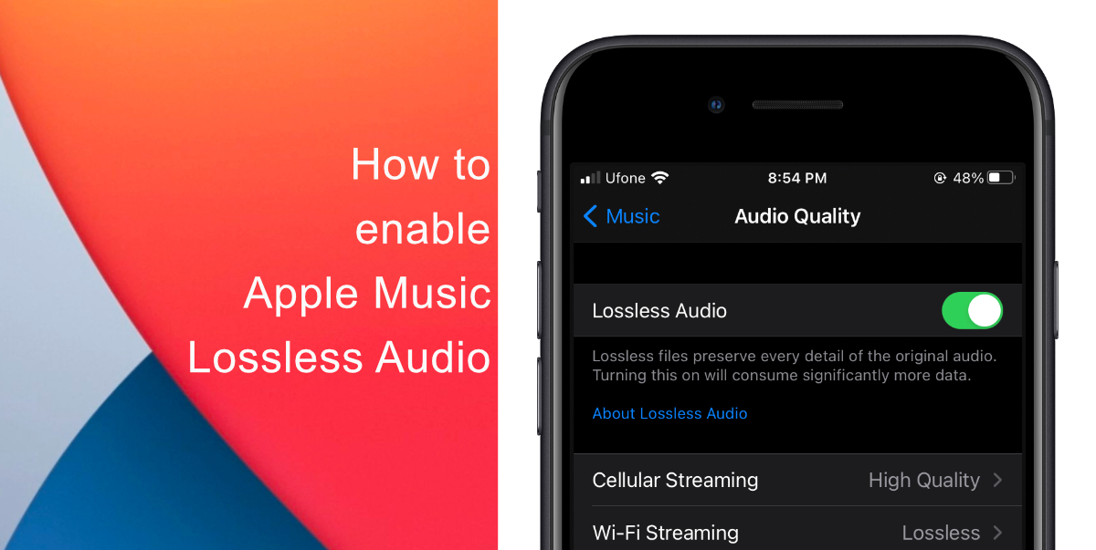 How to  enable  Apple Music  Lossless Audio